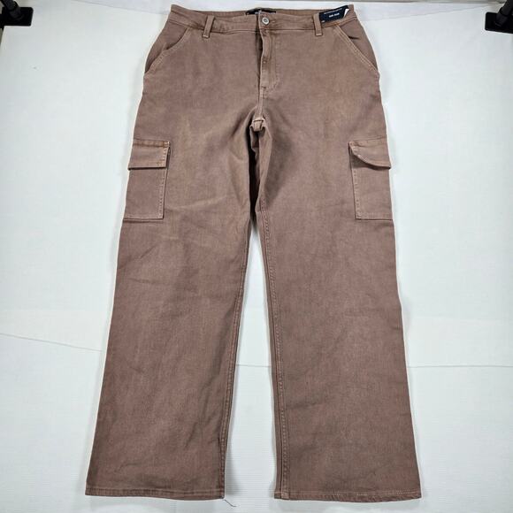 NWT Hollister Ultra High Rise Dad Jean Brown Cargo Pants Women's Size 32R‎ - Picture 1 of 8